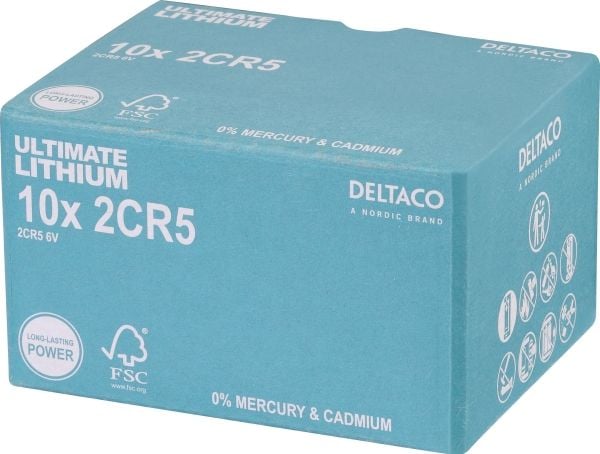 DELTACO Ultimate - Batteri 10 x 2CR5 - Li - blå
