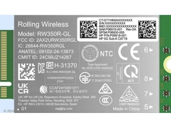 HP 5G Sub-6 WWAN, Sisäinen, Langaton, WWAN, WWAN