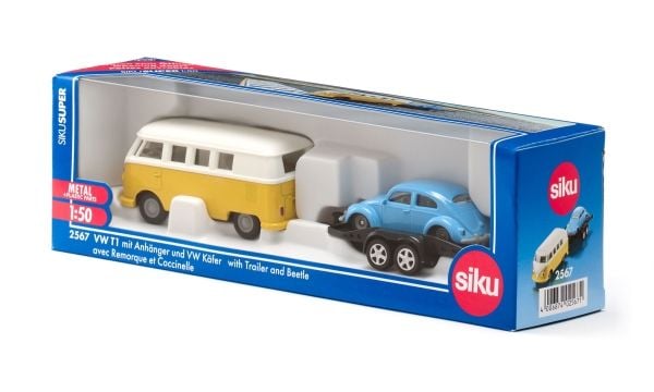 Siku VW T1 med tilhenger og VW Beetle