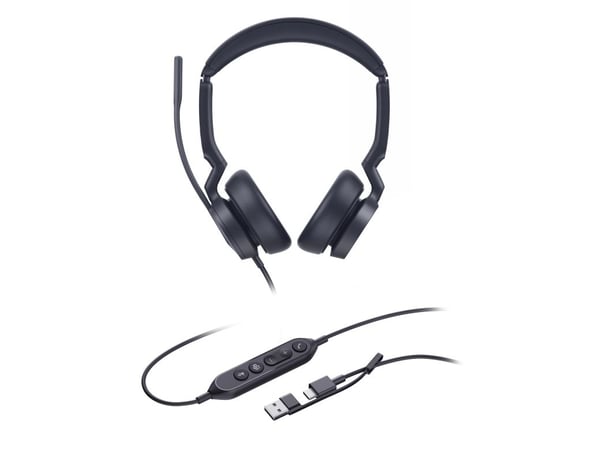 Yealink UH46 Dual - Hodesett - on-ear - kablet - USB-A, USB-C - Certified for Microsoft Teams