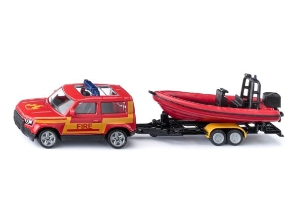Siku Land Rover Defender med båt