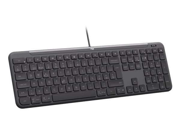Logitech Signature Slim Wired K620 for Business - Tangentbord - full size - USB-C - QWERTY - internationell engelska