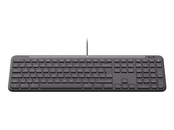 Logitech Signature Slim Wired K620 for Business - Tangentbord - full size - USB-C - QWERTY - internationell engelska