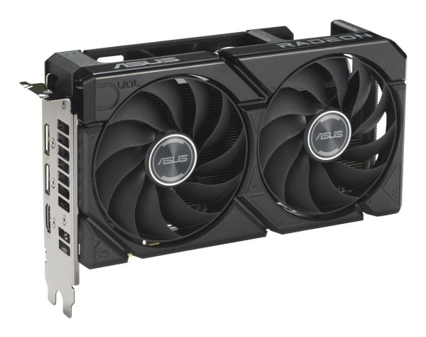 ASUS DUAL-RX9060XT-8G, Radeon RX 9060 XT, 8 GB, GDDR6, 128 bittiä, 7680 x 4320 pikseliä, PCI Express 5.0