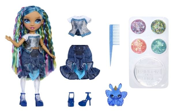 Rainbow High Rainbow Shimmers with Slime Fashion Doll - Skyler (blue), Motedukke, Hunkjønn, 4 år, Gutt/Jente, 280 mm, Flerfarget
