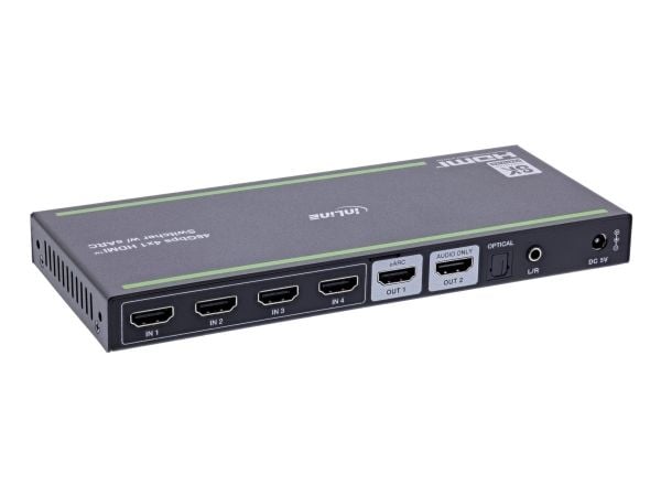 InLine HDMI-switch 4-veis 48 Gb/s 8Ka60 Hz med lydfrakobling (57885A)
