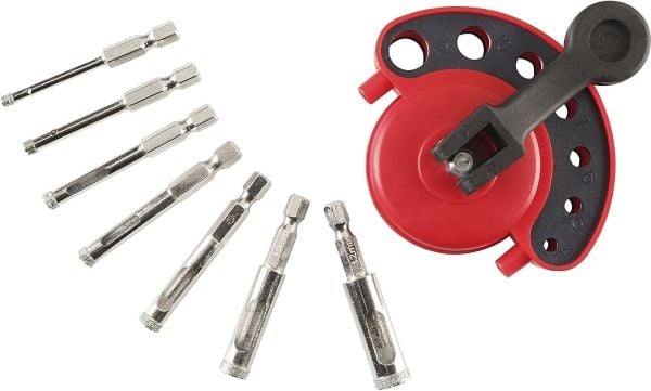 kwb ?499900, Single/enkelt, Drill, Keramisk, Granitt, Marmor, Naturstein, Soft Keramiske veggflis, Flis, Sort, Grønn, Rød, Sekskanttange, 180 g