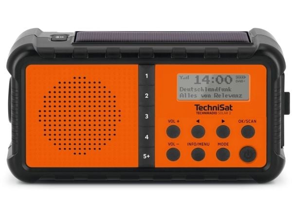 TechniSat TechniRadio Solar 2 sw/org DAB+/FM-radio med solcellepanel og håndholdt. (0000/3996)
