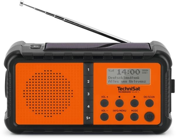 TechniSat TechniRadio Solar 2 sw/org DAB+/FM-radio med solcellepanel og håndholdt. (0000/3996)