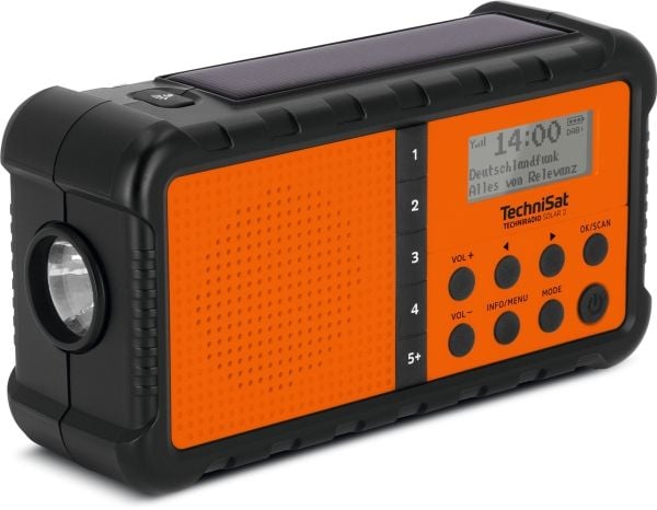 TechniSat TechniRadio Solar 2 sw/org DAB+/FM-radio med solcellepanel og håndholdt. (0000/3996)