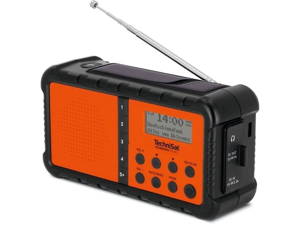 TechniSat TechniRadio Solar 2 sw/org DAB+/FM-radio med solcellepanel og håndholdt. (0000/3996)