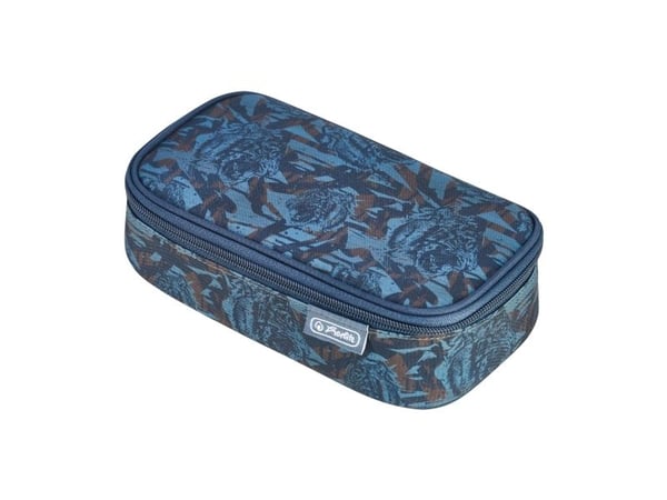 Herlitz beatBox Camo Tiger, Mykt penal, Polyester, Blå, Mørkeblå, Mønster, Glidelås, Adult/Child