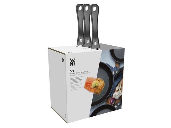 WMF 3201113818, Pyöreä, Yleiskäyttöastia, Musta, Ruostumaton teräs, Keraaminen, Kaasu, Halogeeni, Induktio, 3 kpl, 340 mm