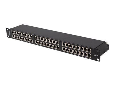 Lanberg - Koblingspanel - rackmonterbar - CAT 6 - FTP - RJ-45 X 48 - RAL 9004, svart - 1U - 19"