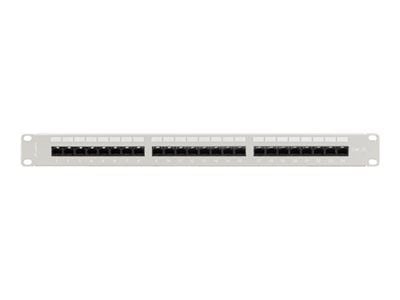 PATCH PANEL 24 PORT 1U 19" CAT.5E UTP MED KABELORGANISATOR GRÅ LANBERG