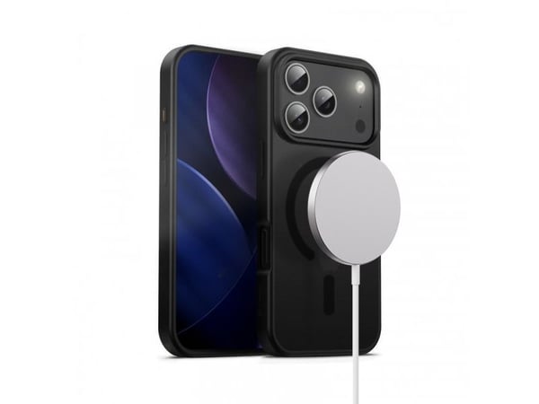 Crong Hybrid Frost MAG Cover, Etui, Apple, iPhone 17 Pro, 16 cm (6.3"), Svart, Translucent