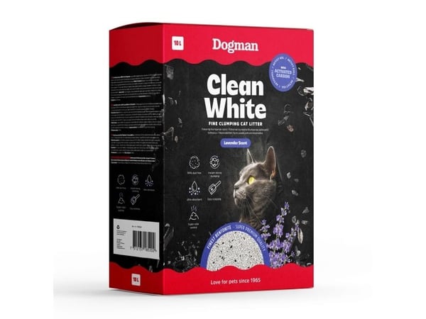 Dogman Kattsand Bentonit Aktivt Kol Lavendel 10l