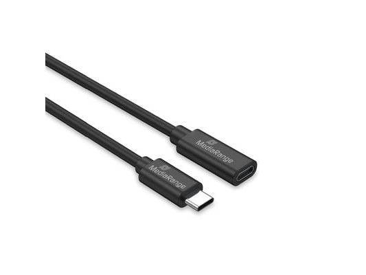 MediaRange USB-C-jatkojohto, USB 3.2, 60W, 2m, musta