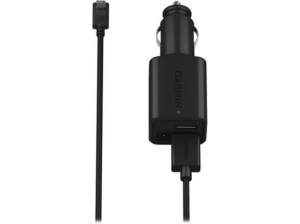 Garmin - Bilstrømadapter - 3 utgangskontakter (2 x USB, AUX port) - på kabel: USB-C