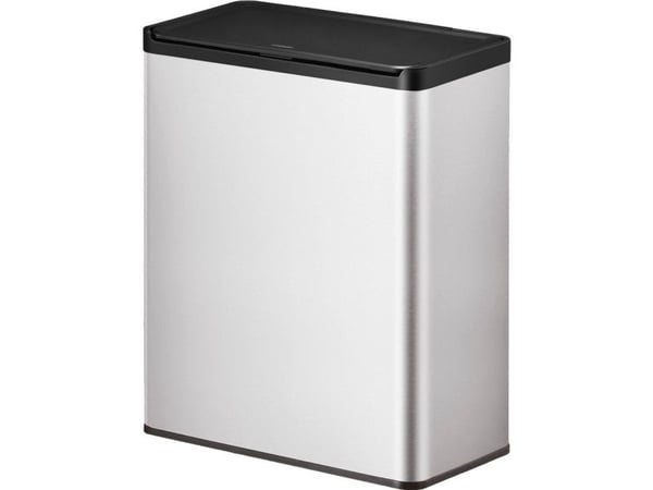 Avfallsbeholder, EKO Essential, stål matt, rustfritt stål, 2 rom, 2x20 liter, med berøringslokk, plastlokk,...