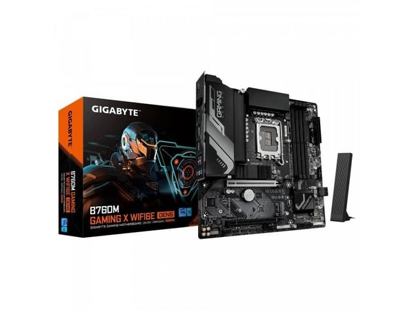 GIGABYTE B760M GAMING X WIFI6E GEN5, Intel, LGA 1700, Intel® Celeron®, Intel Core i3 12th Gen, Intel Core i3 13th Gen, Intel Core i3 14th Gen, Inte...