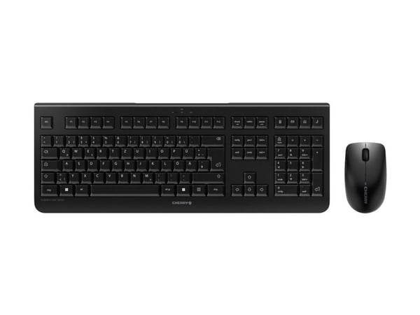 CHERRY DW 3000 - Tastatur- og mussett - trådløs - 2.4 GHz - Belgisk - tastsvitsj: CHERRY LPK - svart