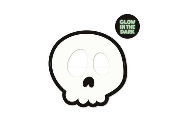 Halloween Boo masker GID, 2 stk