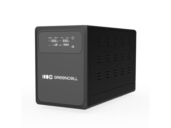 Greencell AVR UPS 2000VA 1200W PowerCore 24 VDC med LCD-skjerm