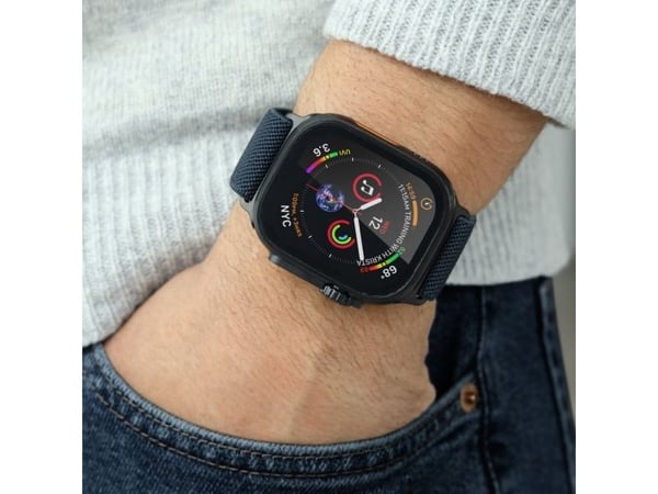 Vonmählen AWS00186, Band, Smartklokke, Sort, Marineblå, Apple, Apple Watch Ultra, Nylon