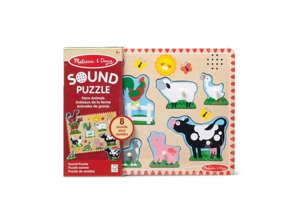 Melissa & Doug MPZ WPZ Farm Anml Sound Pzl8Pc GML, 8 stykker, Dyr, 2 år