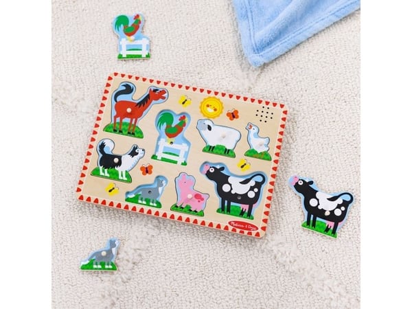 Melissa & Doug MPZ WPZ Farm Anml Sound Pzl8Pc GML, 8 stykker, Dyr, 2 år