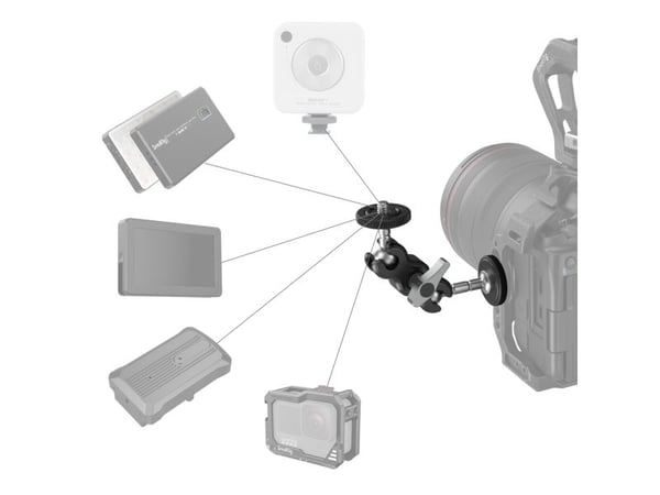SmallRig 3238B, Arm med kulehode, Sort, Akrylonitril-butadien-styren (ABS), Aluminium, 5 kg, 1/4-20", 109,3 mm