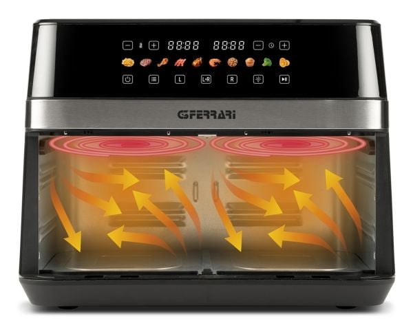 G3 Ferrari G10223, Varmluftsfrityr, 12 l, 2,8 kg, 60 °C, 200 °C, Dobbel