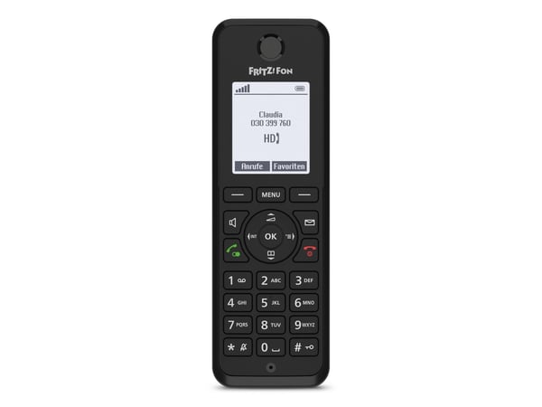 Fon M3, DECT-telefon, Trådlös telefonlur, Högtalartelefon, 300 poster, Namn och uppringnings-ID, Svart