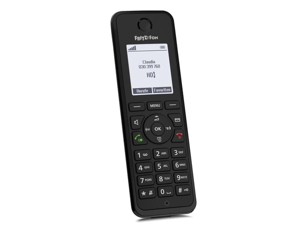 Fon M3, DECT-telefon, Trådlös telefonlur, Högtalartelefon, 300 poster, Namn och uppringnings-ID, Svart