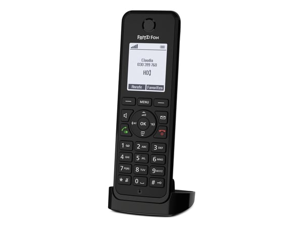 Fon M3, DECT-telefon, Trådlös telefonlur, Högtalartelefon, 300 poster, Namn och uppringnings-ID, Svart