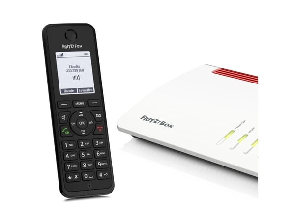 Fon M3, DECT-telefon, Trådlös telefonlur, Högtalartelefon, 300 poster, Namn och uppringnings-ID, Svart