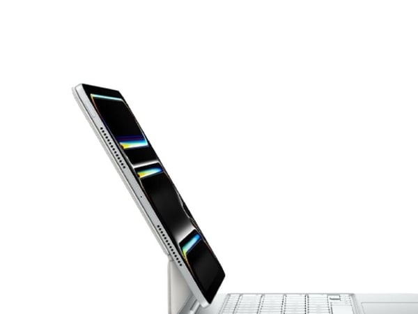 Apple Magic Keyboard - Tastatur og folioveske - med styrepute - bakbelysning - Apple Smart connector - Svensk - hvit