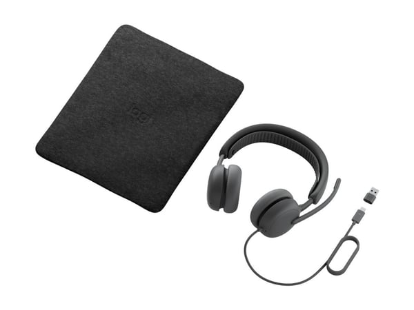 Logitech Zone Wired 2 - Hodesett - on-ear - kablet - aktiv støydemping - grafitt