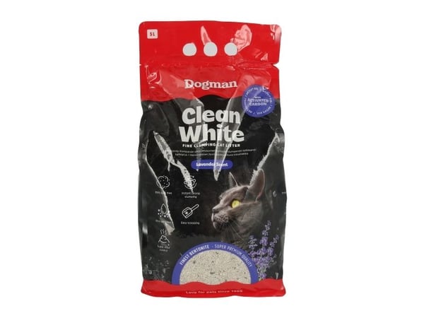 Dogman Kattsand Bentonit Aktivt Kol Lavendel 5l