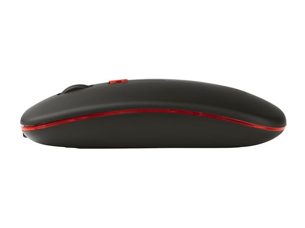 Tracer - Mus - slim, rechargeable - høyre- og venstrehåndet - optisk - 4 knapper - trådløs - 2.4 GHz, Bluetooth - USB trådløs mottaker - svart