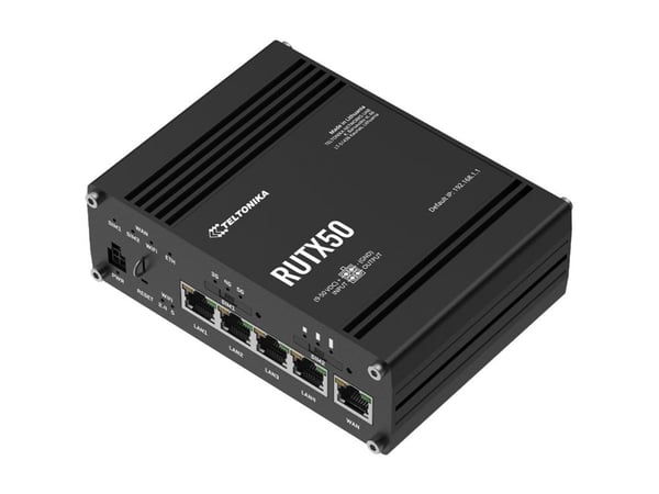 Teltonika RUTX50 - Trådløs ruter - WWAN 4-portssvitsj - DNP3, 1GbE, Modbus - Wi-Fi 5 - Dobbeltbånd - 3G, 4G, 5G