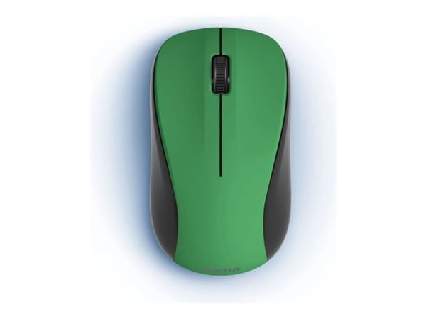 Hama MW-300 V2 - Mus - stille - høyre- og venstrehåndet - optisk - 3 knapper - trådløs - 2.4 GHz - USB trådløs mottaker - svart/grønn