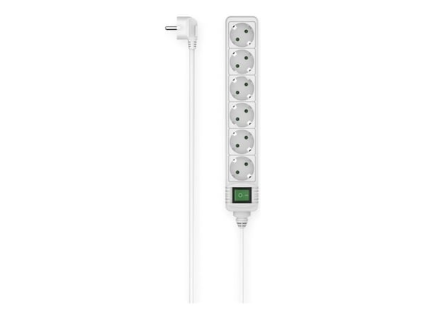 Hama - Flerkoplingslist - med bryter - AC 250 V - inngang: power CEE 7/7 - utgangskontakter: 6 (power CEE 7/3) - 3 m kabel - hvit