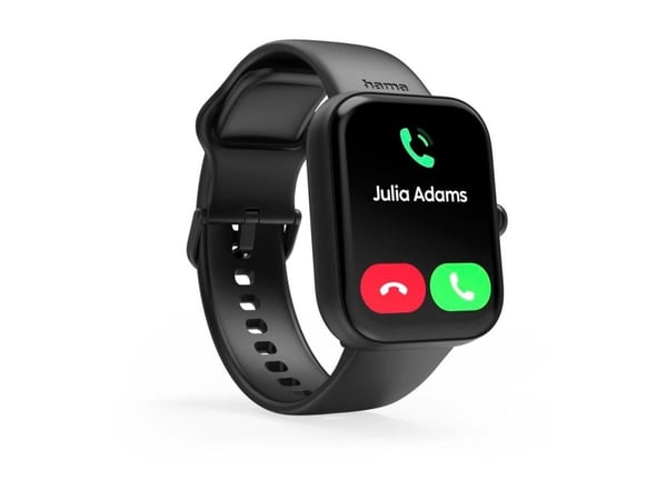 Hama 5000 - 47 mm - black plastic - smartklokke med stropp - silikon - svart - display 1.65" - Bluetooth - 40 g