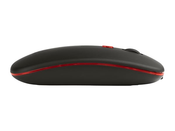 Tracer - Mus - slim, rechargeable - høyre- og venstrehåndet - optisk - 4 knapper - trådløs - 2.4 GHz, Bluetooth - USB trådløs mottaker - svart