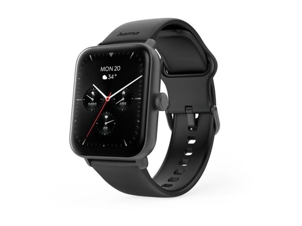 Hama 6010 - 44 mm - black plastic - smartklokke med stropp - silikon - svart - display 1.65" - Bluetooth - 40 g