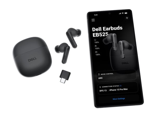 Dell Pro Plus Earbuds - EB525 - True wireless-hodetelefoner med mikrofon - i øret - Bluetooth - aktiv støydemping - Certified for Microsoft Teams, ...