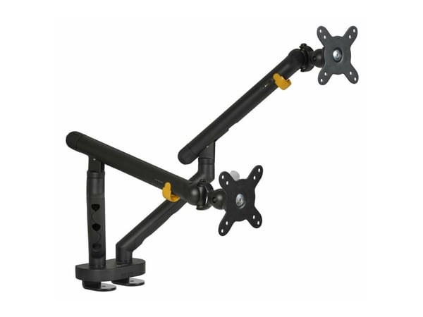 BakkerElkhuizen Flexible Dual - Monteringssett - justerbare dobbeltarmer - for 2 skjermer - aluminium, stål, ABS-plast, termoplastgummi (TPR), poly...