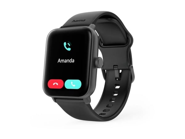 Hama 6010 - 44 mm - black plastic - smartklokke med stropp - silikon - svart - display 1.65" - Bluetooth - 40 g